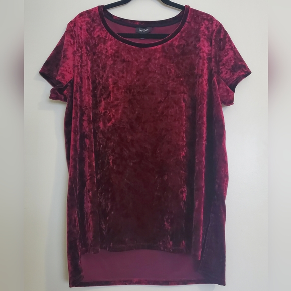 Velvet Short Sleeve Top - Picture 1 of 4